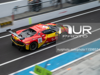 Alessio Rovera, Vincent Abril, and Alessandro Pier Guidi of team AF Corse - Francorchamps Motors drive a Ferrari 296 GT3 during a race of th...