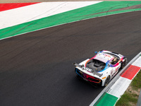 Eddie Cheever, Jonathan Hui, and Christopher Froggatt of team Sky Tempesta Racing drive a Ferrari 296 GT3 during a race of the Fanatec GT Wo...