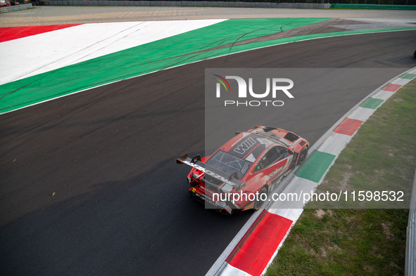 Dries Vanthoor, Sheldon Van Der Linde, and Charles Weerts of Team WRT drive a BMW M4 GT3 during a race of the Fanatec GT World Challenge in...