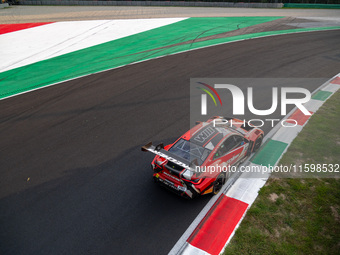 Dries Vanthoor, Sheldon Van Der Linde, and Charles Weerts of Team WRT drive a BMW M4 GT3 during a race of the Fanatec GT World Challenge in...