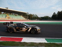 David Pittard, Valentin Hasse-Clot, and Henrique Chaves of the Walkenhorst Motorsport team drive an Aston Martin Vantage AMR GT3 EVO during...