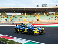 Maxime Martin, Raffaele Marciello, and Valentino Rossi of Team WRT drive a BMW M4 GT3 during a race of the Fanatec GT World Challenge in Mon...