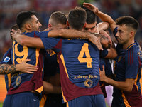 Paulo Dybala of A.S. Roma celebrates after scoring the goal of 2-0 during the 5th day of the Serie A Championship between A.S. Roma and Udin...