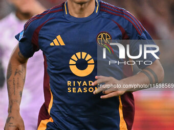 Paulo Dybala of A.S. Roma celebrates after scoring the goal of 2-0 during the 5th day of the Serie A Championship between A.S. Roma and Udin...