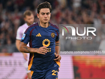 Paulo Dybala of A.S. Roma celebrates after scoring the goal of 2-0 during the 5th day of the Serie A Championship between A.S. Roma and Udin...