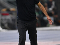 Ivan Juric coaches A.S. Roma during the 5th day of the Serie A Championship between A.S. Roma and Udinese Calcio at the Olympic Stadium in R...