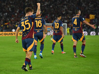 Tommaso Baldanzi of A.S. Roma celebrates after scoring the third goal during the 5th day of the Serie A Championship between A.S. Roma and U...