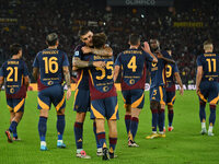 Tommaso Baldanzi of A.S. Roma celebrates after scoring the third goal during the 5th day of the Serie A Championship between A.S. Roma and U...