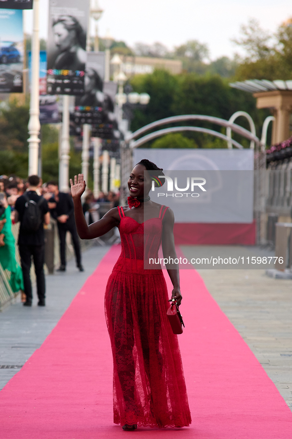 Lupita Nyong'o attends the red carpet of the film ''The Wild Robot'' during the 72nd San Sebastian International Film Festival in San Sebast...