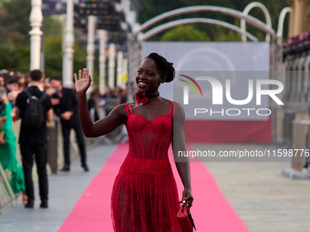 Lupita Nyong'o attends the red carpet of the film ''The Wild Robot'' during the 72nd San Sebastian International Film Festival in San Sebast...