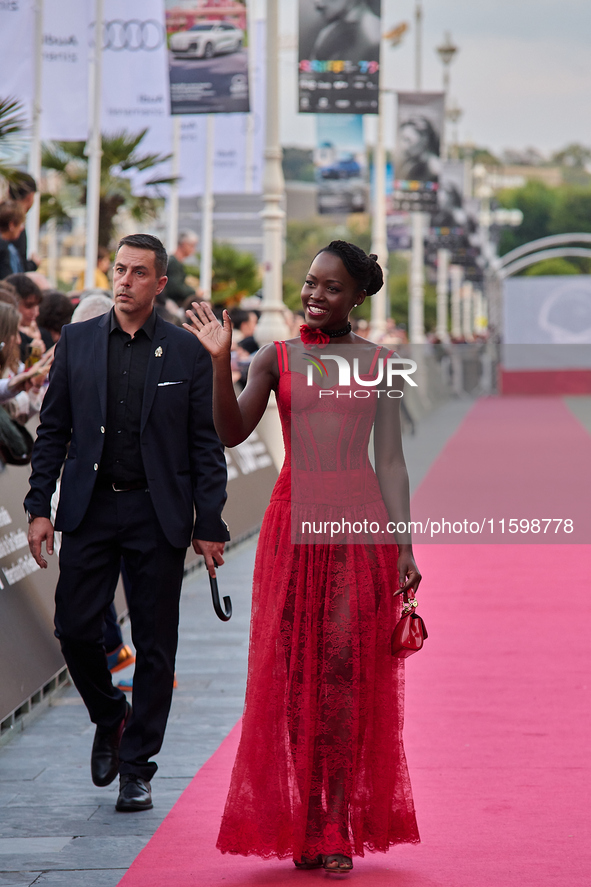 Lupita Nyong'o attends the red carpet of the film ''The Wild Robot'' during the 72nd San Sebastian International Film Festival in San Sebast...