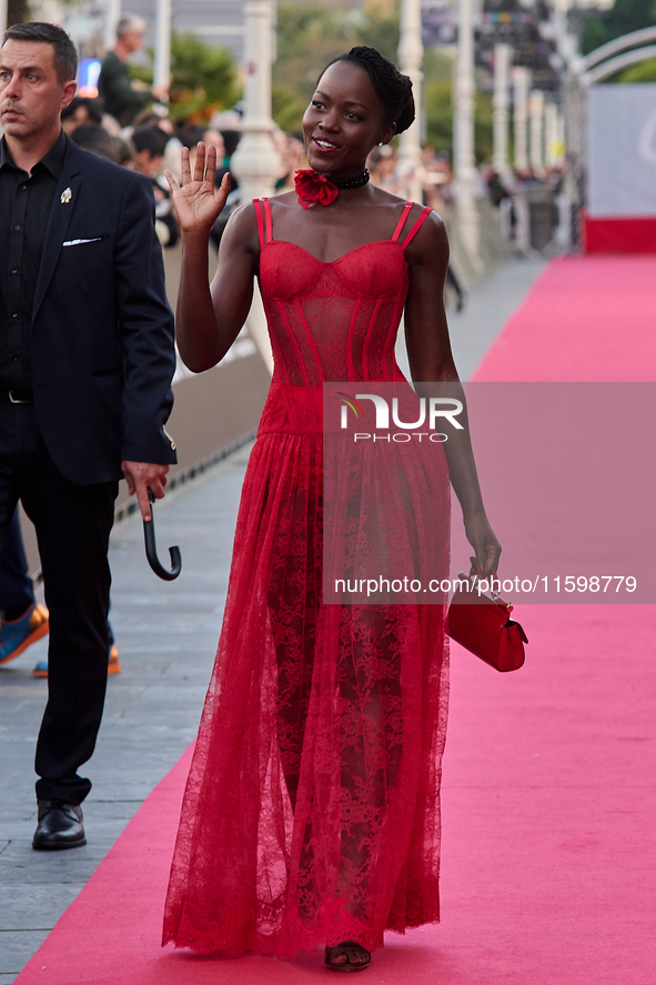 Lupita Nyong'o attends the red carpet of the film ''The Wild Robot'' during the 72nd San Sebastian International Film Festival in San Sebast...