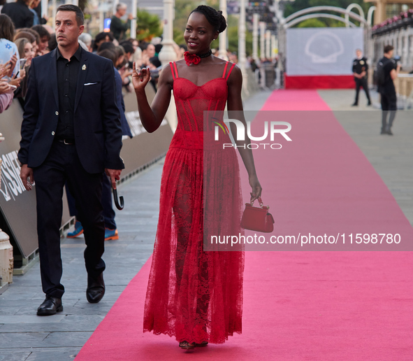 Lupita Nyong'o attends the red carpet of the film ''The Wild Robot'' during the 72nd San Sebastian International Film Festival in San Sebast...