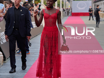 Lupita Nyong'o attends the red carpet of the film ''The Wild Robot'' during the 72nd San Sebastian International Film Festival in San Sebast...