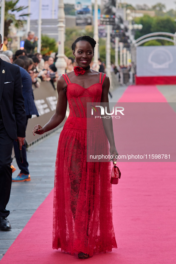 Lupita Nyong'o attends the red carpet of the film ''The Wild Robot'' during the 72nd San Sebastian International Film Festival in San Sebast...