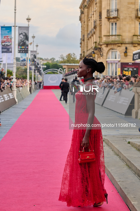 Lupita Nyong'o attends the red carpet of the film ''The Wild Robot'' during the 72nd San Sebastian International Film Festival in San Sebast...