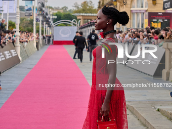 Lupita Nyong'o attends the red carpet of the film ''The Wild Robot'' during the 72nd San Sebastian International Film Festival in San Sebast...