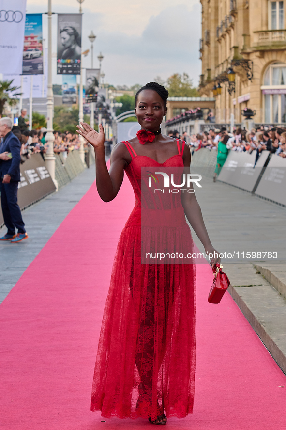 Lupita Nyong'o attends the red carpet of the film ''The Wild Robot'' during the 72nd San Sebastian International Film Festival in San Sebast...