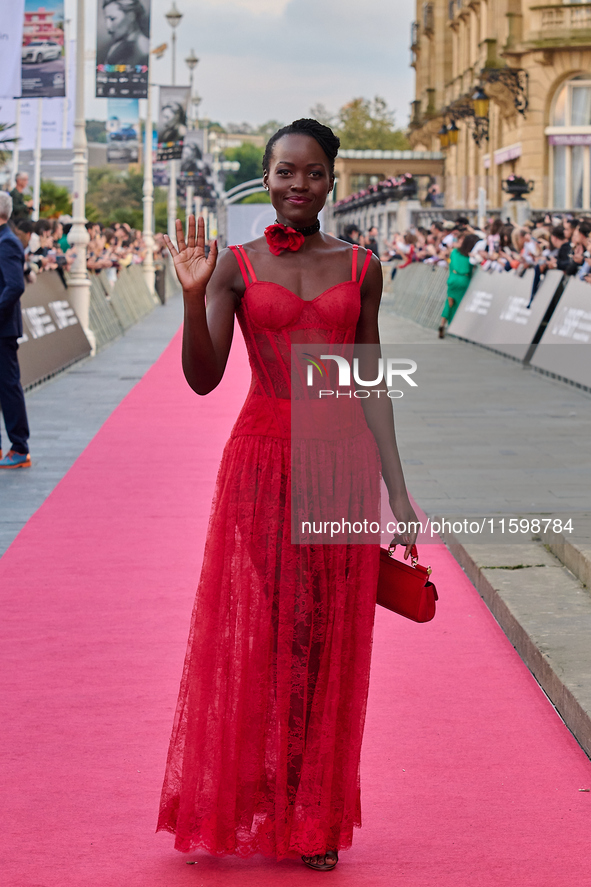 Lupita Nyong'o attends the red carpet of the film ''The Wild Robot'' during the 72nd San Sebastian International Film Festival in San Sebast...