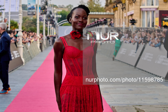 Lupita Nyong'o attends the red carpet of the film ''The Wild Robot'' during the 72nd San Sebastian International Film Festival in San Sebast...