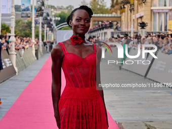 Lupita Nyong'o attends the red carpet of the film ''The Wild Robot'' during the 72nd San Sebastian International Film Festival in San Sebast...