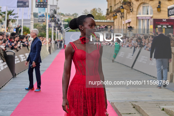 Lupita Nyong'o attends the red carpet of the film ''The Wild Robot'' during the 72nd San Sebastian International Film Festival in San Sebast...