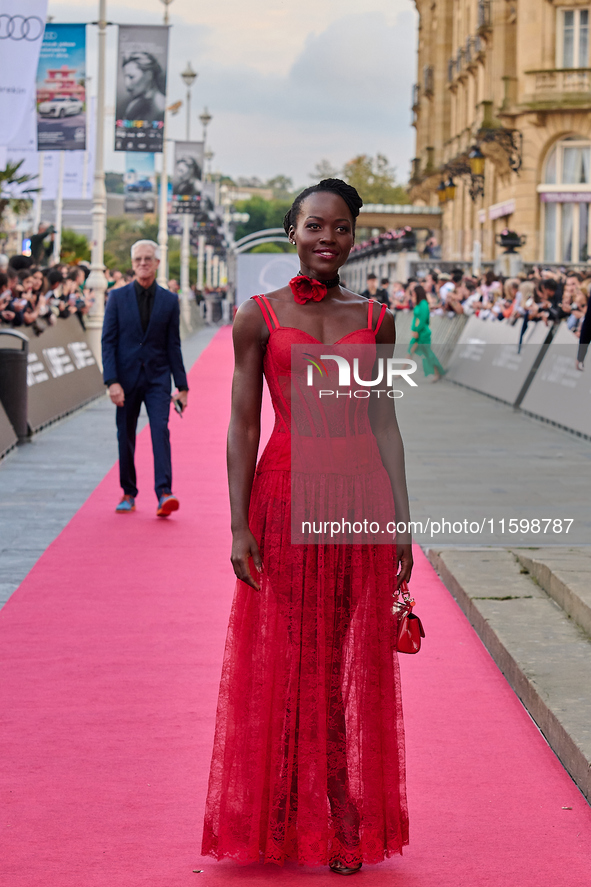 Lupita Nyong'o attends the red carpet of the film ''The Wild Robot'' during the 72nd San Sebastian International Film Festival in San Sebast...