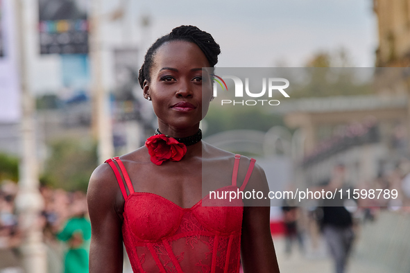 Lupita Nyong'o attends the red carpet of the film ''The Wild Robot'' during the 72nd San Sebastian International Film Festival in San Sebast...