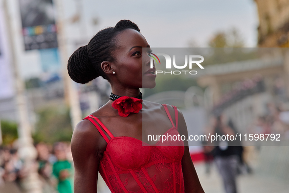 Lupita Nyong'o attends the red carpet of the film ''The Wild Robot'' during the 72nd San Sebastian International Film Festival in San Sebast...