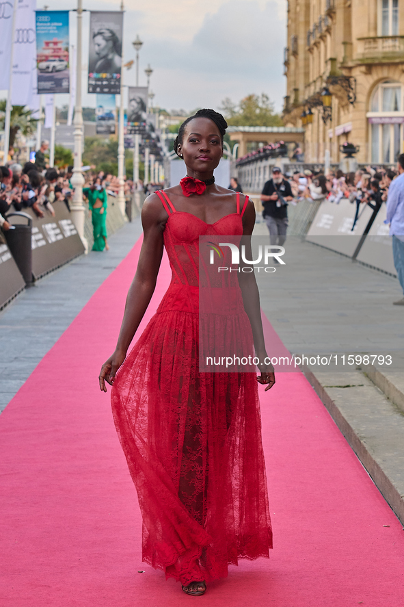 Lupita Nyong'o attends the red carpet of the film ''The Wild Robot'' during the 72nd San Sebastian International Film Festival in San Sebast...