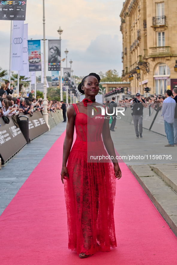 Lupita Nyong'o attends the red carpet of the film ''The Wild Robot'' during the 72nd San Sebastian International Film Festival in San Sebast...