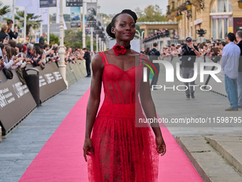 Lupita Nyong'o attends the red carpet of the film ''The Wild Robot'' during the 72nd San Sebastian International Film Festival in San Sebast...