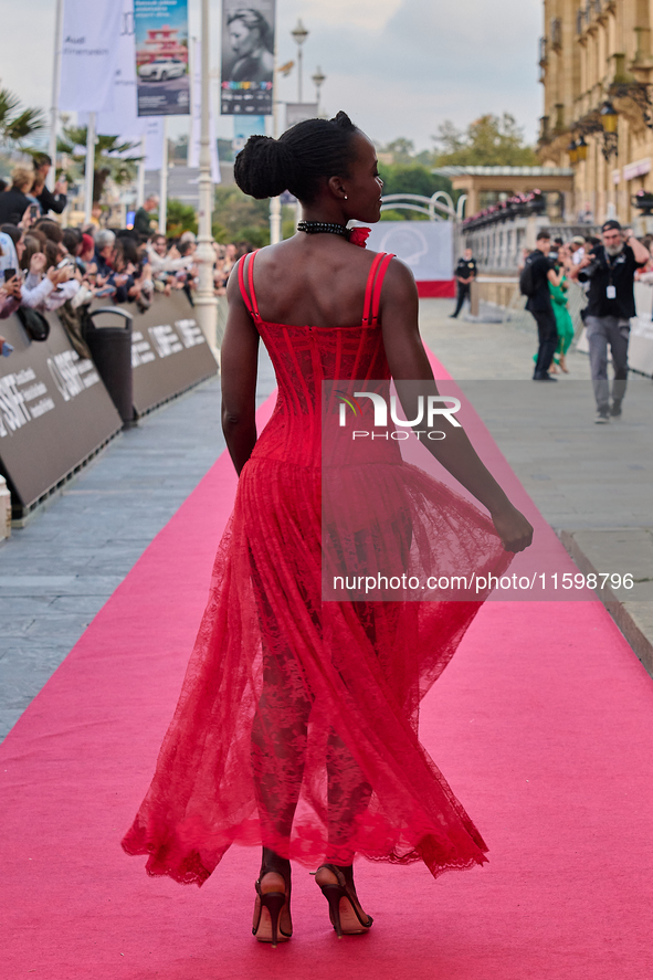 Lupita Nyong'o attends the red carpet of the film ''The Wild Robot'' during the 72nd San Sebastian International Film Festival in San Sebast...