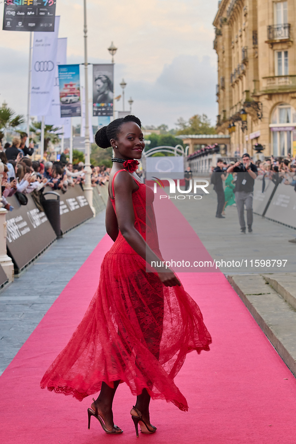 Lupita Nyong'o attends the red carpet of the film ''The Wild Robot'' during the 72nd San Sebastian International Film Festival in San Sebast...