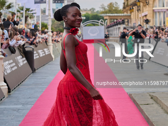 Lupita Nyong'o attends the red carpet of the film ''The Wild Robot'' during the 72nd San Sebastian International Film Festival in San Sebast...