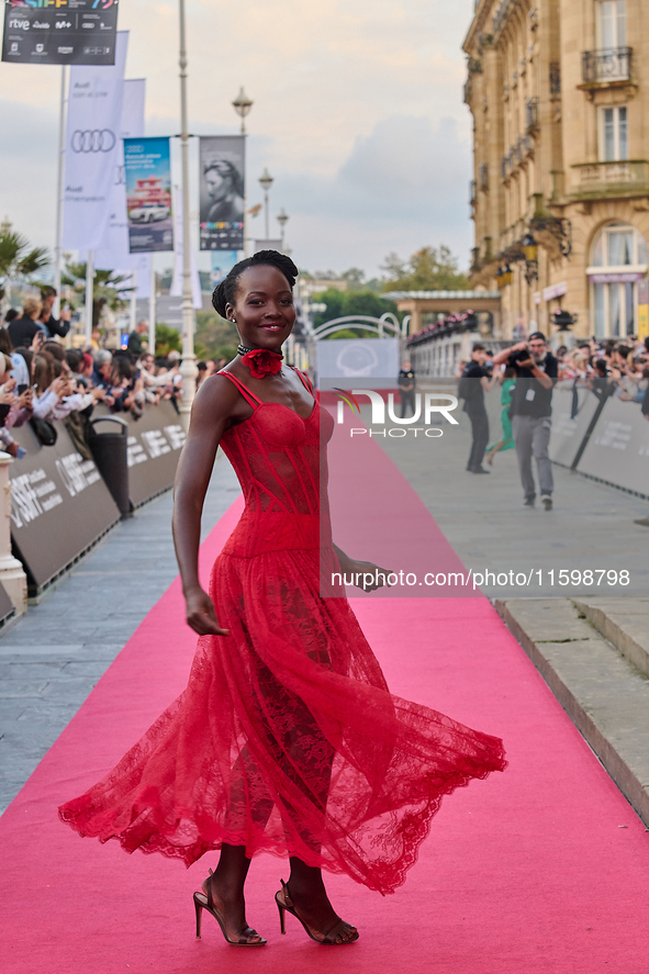 Lupita Nyong'o attends the red carpet of the film ''The Wild Robot'' during the 72nd San Sebastian International Film Festival in San Sebast...