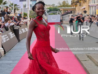 Lupita Nyong'o attends the red carpet of the film ''The Wild Robot'' during the 72nd San Sebastian International Film Festival in San Sebast...