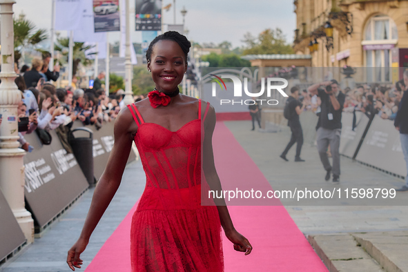 Lupita Nyong'o attends the red carpet of the film ''The Wild Robot'' during the 72nd San Sebastian International Film Festival in San Sebast...