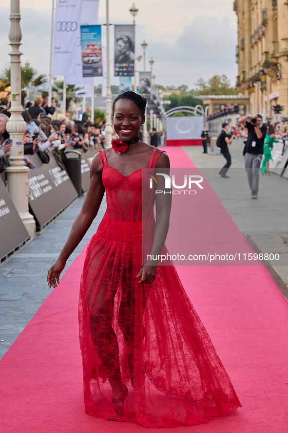 Lupita Nyong'o attends the red carpet of the film ''The Wild Robot'' during the 72nd San Sebastian International Film Festival in San Sebast...