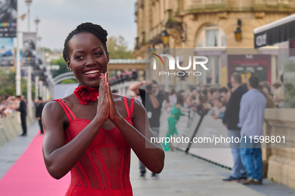 Lupita Nyong'o attends the red carpet of the film ''The Wild Robot'' during the 72nd San Sebastian International Film Festival in San Sebast...