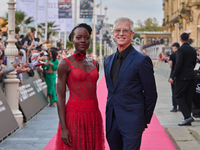 Lupita Nyong'o and Chris Sanders attend the red carpet of the film ''The Wild Robot'' during the 72nd San Sebastian International Film Festi...