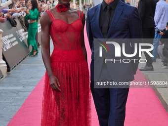 Lupita Nyong'o and Chris Sanders attend the red carpet of the film ''The Wild Robot'' during the 72nd San Sebastian International Film Festi...