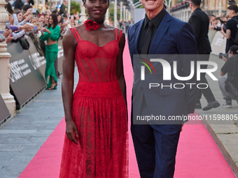 Lupita Nyong'o and Chris Sanders attend the red carpet of the film ''The Wild Robot'' during the 72nd San Sebastian International Film Festi...