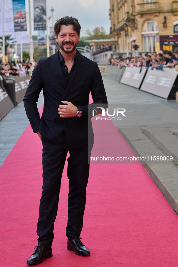 Alvaro Morte attends the red carpet of the film ''The Wild Robot'' during the 72nd San Sebastian International Film Festival in San Sebastia...