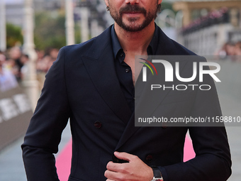 Alvaro Morte attends the red carpet of the film ''The Wild Robot'' during the 72nd San Sebastian International Film Festival in San Sebastia...