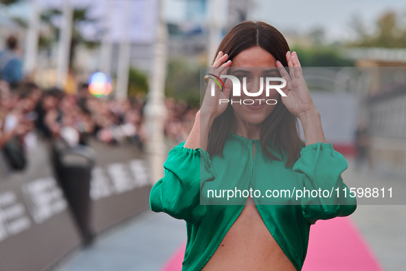 Macarena Garcia attends the red carpet of the film ''The Wild Robot'' during the 72nd San Sebastian International Film Festival in San Sebas...