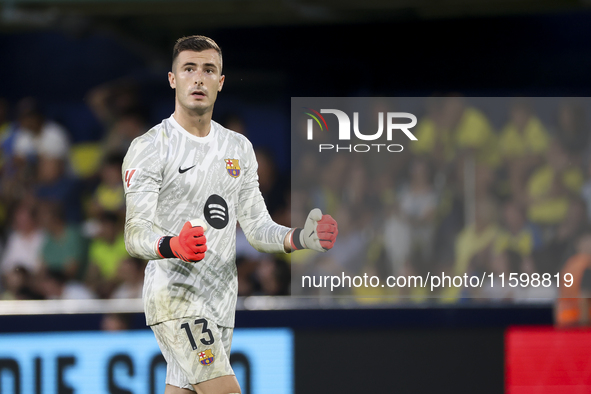 Inaki Pena of FC Barcelona during the La Liga match between Villarreal CF and FC Barcelona at La Ceramica Stadium in Villarreal, Spain, on S...