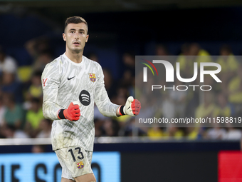 Inaki Pena of FC Barcelona during the La Liga match between Villarreal CF and FC Barcelona at La Ceramica Stadium in Villarreal, Spain, on S...