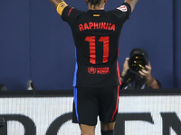 Raphinha of FC Barcelona celebrates after scoring the 1-5 goal during the La Liga match between Villarreal CF and FC Barcelona at La Ceramic...