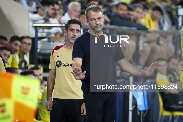 Head coach of FC Barcelona Hansi Flick during the La Liga match between Villarreal CF and FC Barcelona at La Ceramica Stadium in Villarreal,...